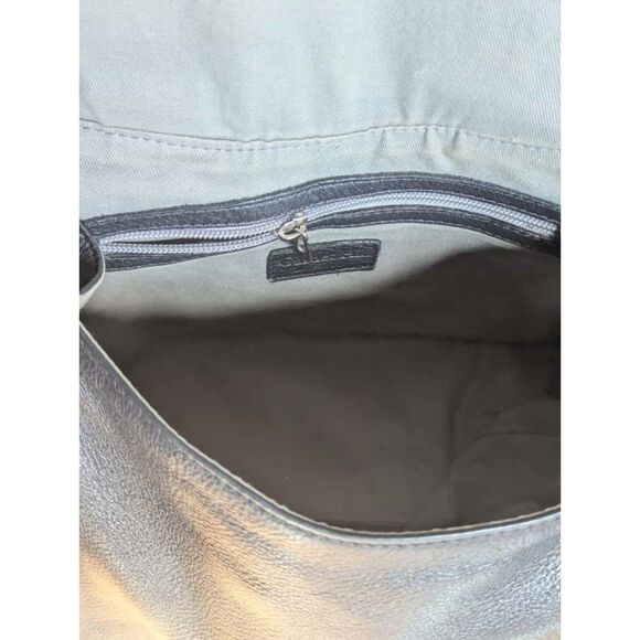 Garnet Hill Black Pebbled Leather Hobo Bag - Picture 4 of 6